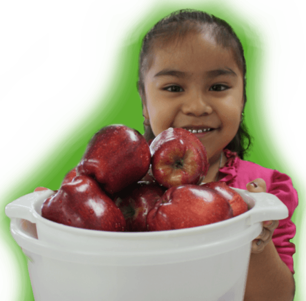 Nutrition Slide :: Girl with Apple Bucket