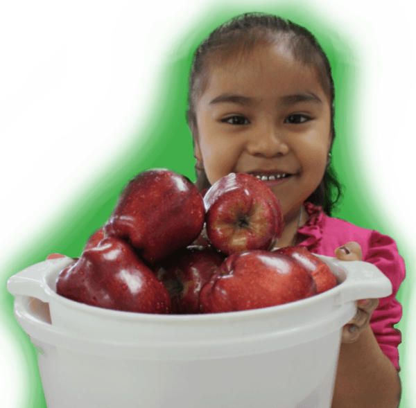 Nutrition Slide :: Girl with Apple Bucket
