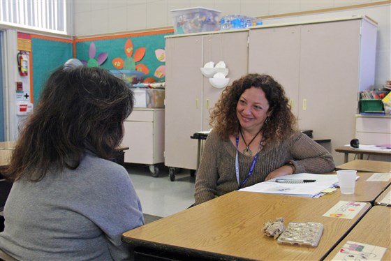 A Kidango teacher meets with an early childhood mental health consultant